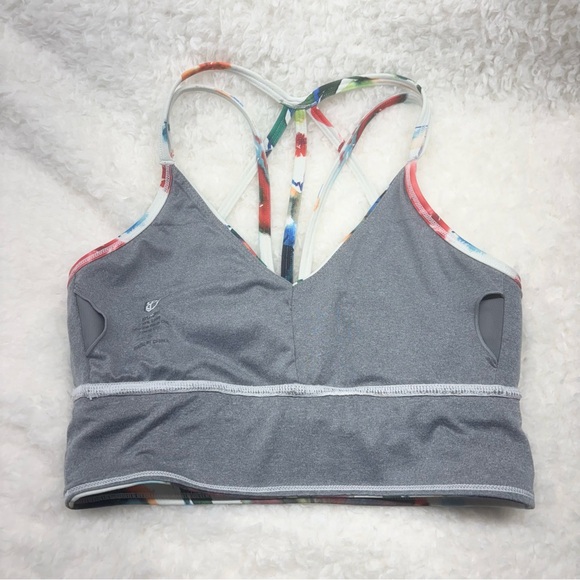 Born Primitive Rhapsody Sports Bra Small White Floral Strappy Longline - Picture 4 of 6